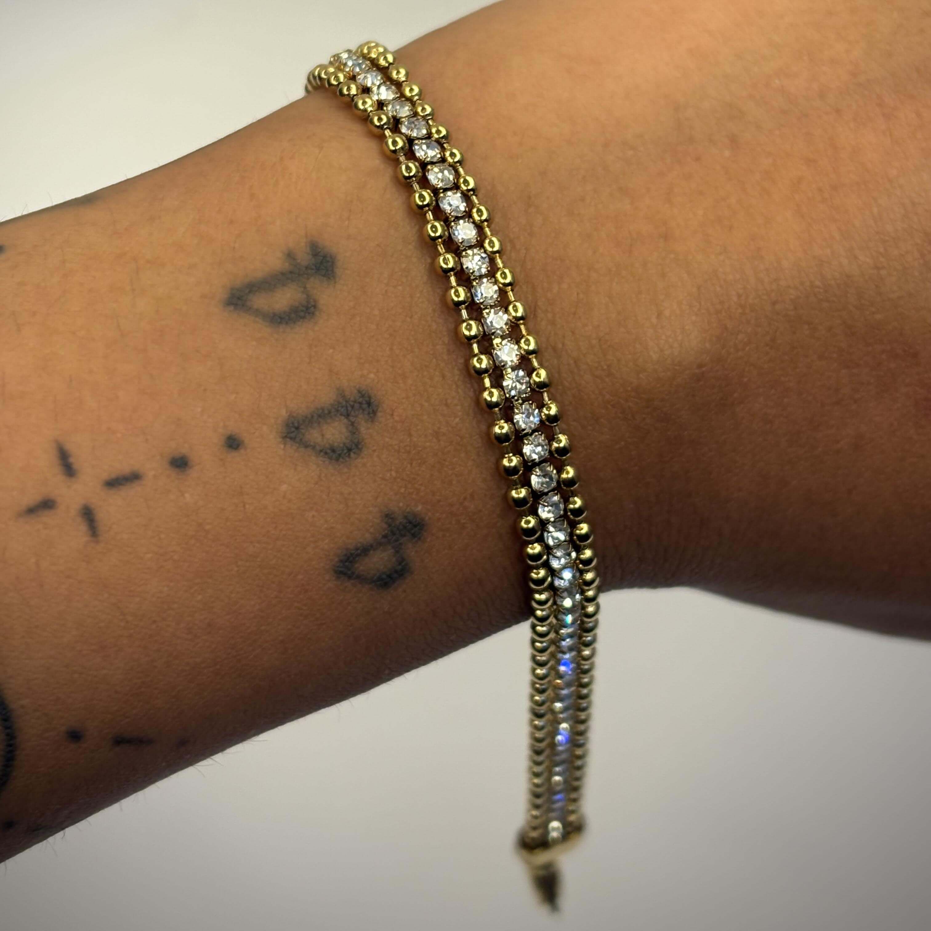 Gold Anti Tarnish AD Stone Bracelet